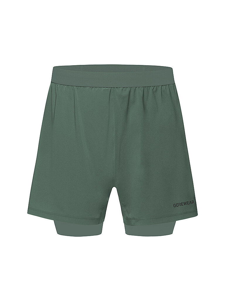 Short de course Concurve 5 2en1 vert foncé XL