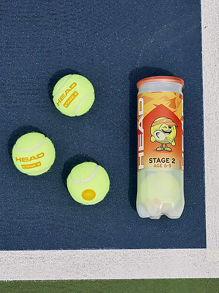 HEAD | Balles de tennis Stage 2, lot de 3 |