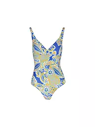 HOT STUFF | Maillot de bain femme col en V | Bleu