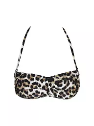 HOT STUFF | Damen Bikinioberteil Bandeau Print | Camel