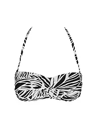 HOT STUFF | Damen Bikinioberteil Bandeau Print | Bleu foncé