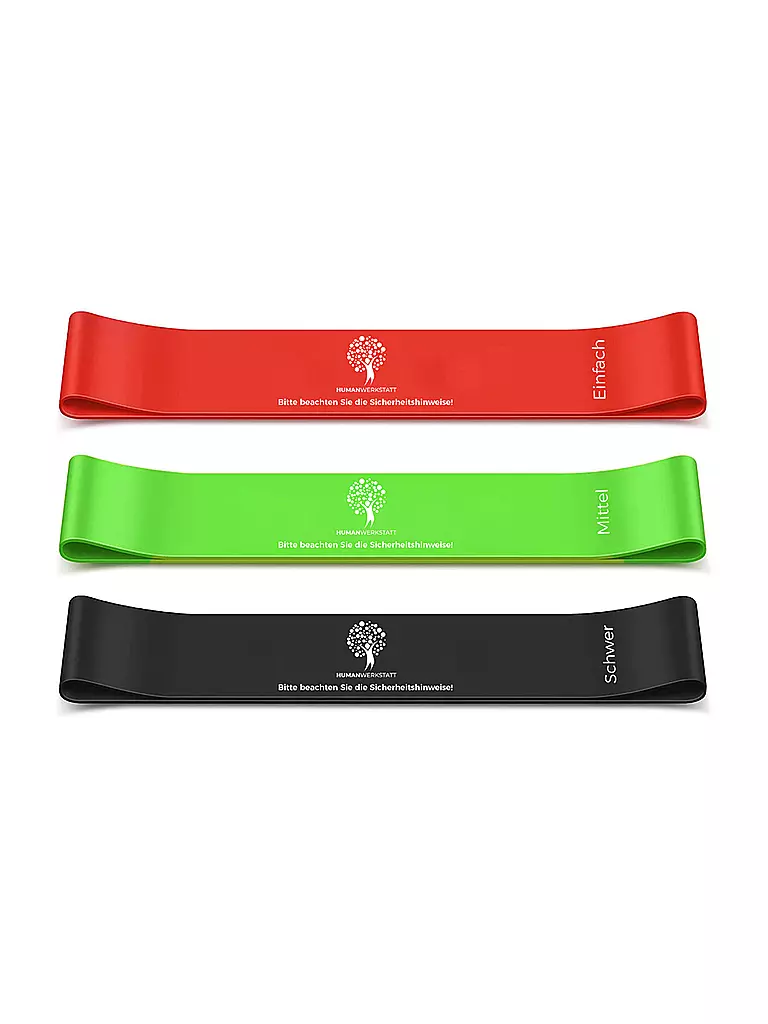 HUMANWERKSTATT | Set de 3 bandes de fitness | Multicolore