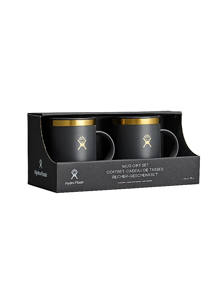 HYDRO FLASK | Coffret cadeau de tasses isothermes Édition Limitée 12 oz 335 ml | Noir