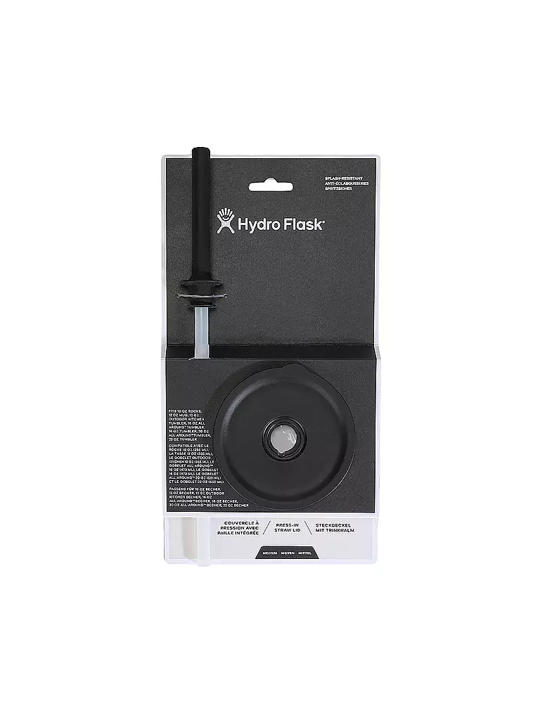 HYDRO FLASK | Couvercle à paille à emboîter moyen | Noir