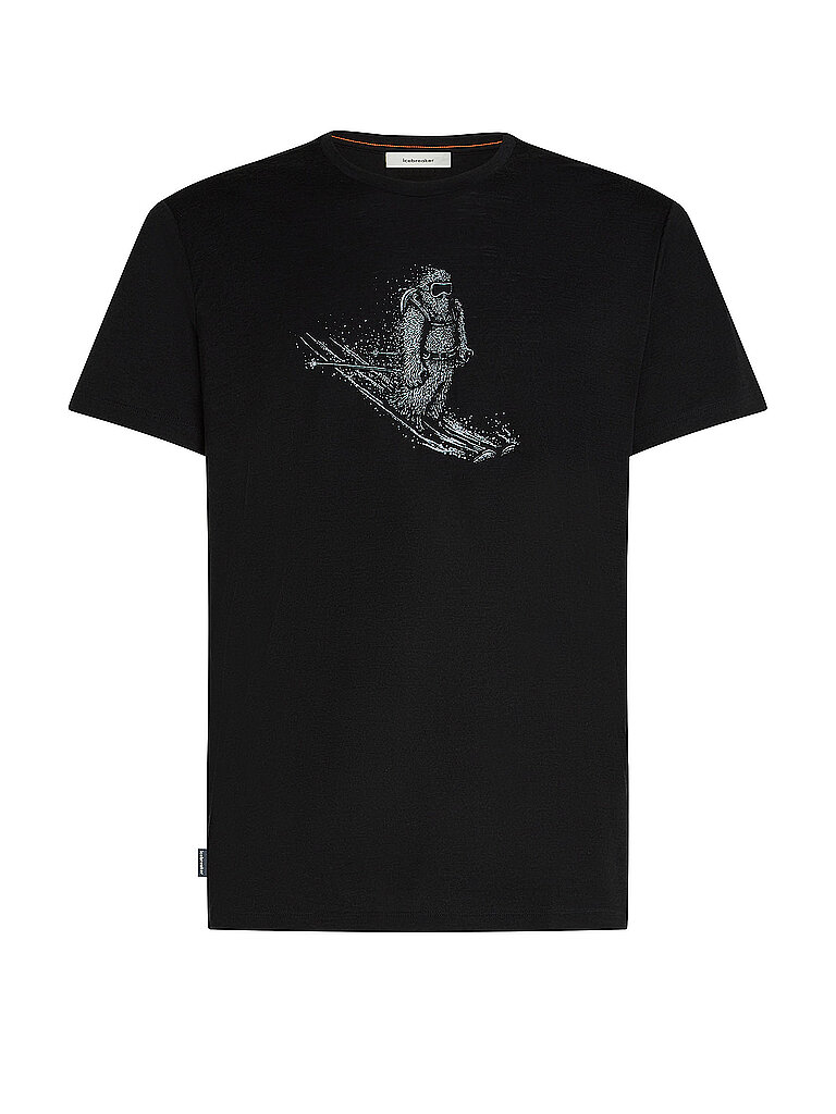T-shirt de sport Skiing Yeti 150 Merino imprimé noir S