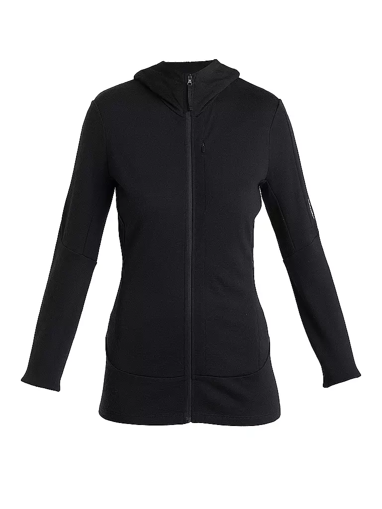 ICEBREAKER | Damen Fleecejacke Quantum 260 Hoodie | Noir