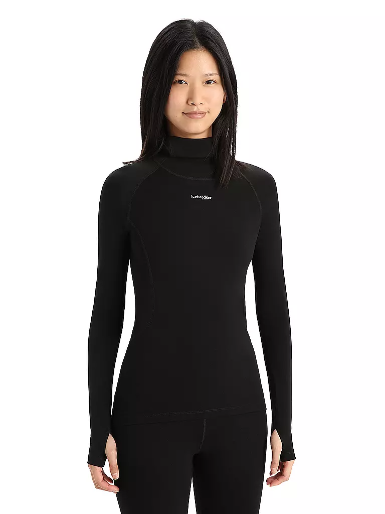 ICEBREAKER | Damen Funktionsshirt 300 MerinoFine™ Rolli | Noir
