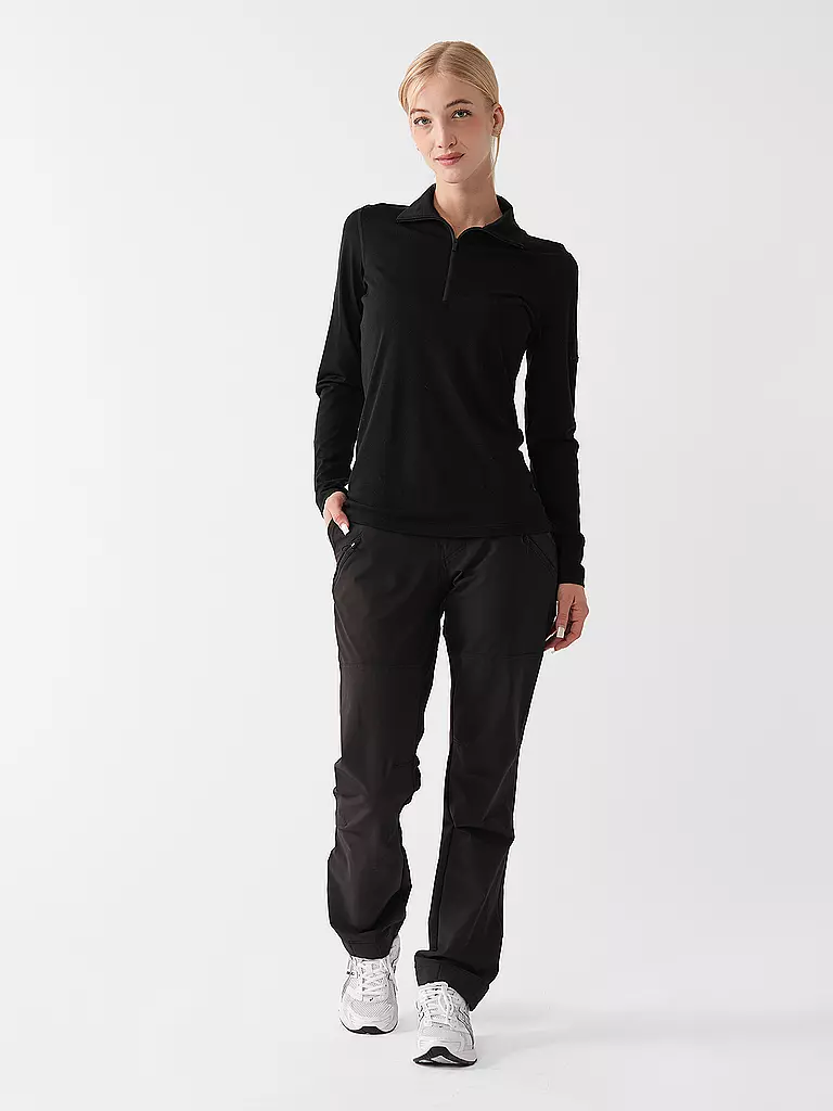 ICEBREAKER | Damen Unterzieh Zipshirt Oasis 200 | Noir