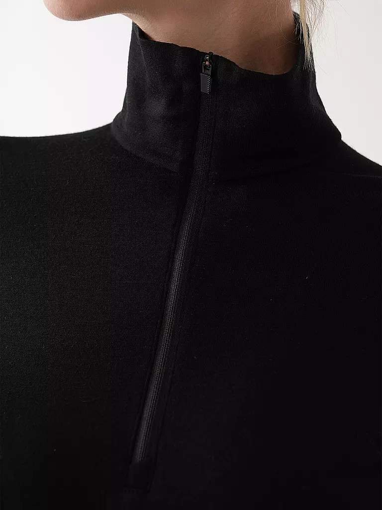 ICEBREAKER | Damen Unterzieh Zipshirt Oasis 200 | Noir