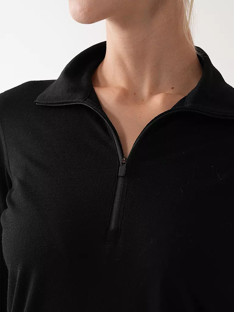 ICEBREAKER | Damen Unterzieh Zipshirt Oasis 200 | Noir