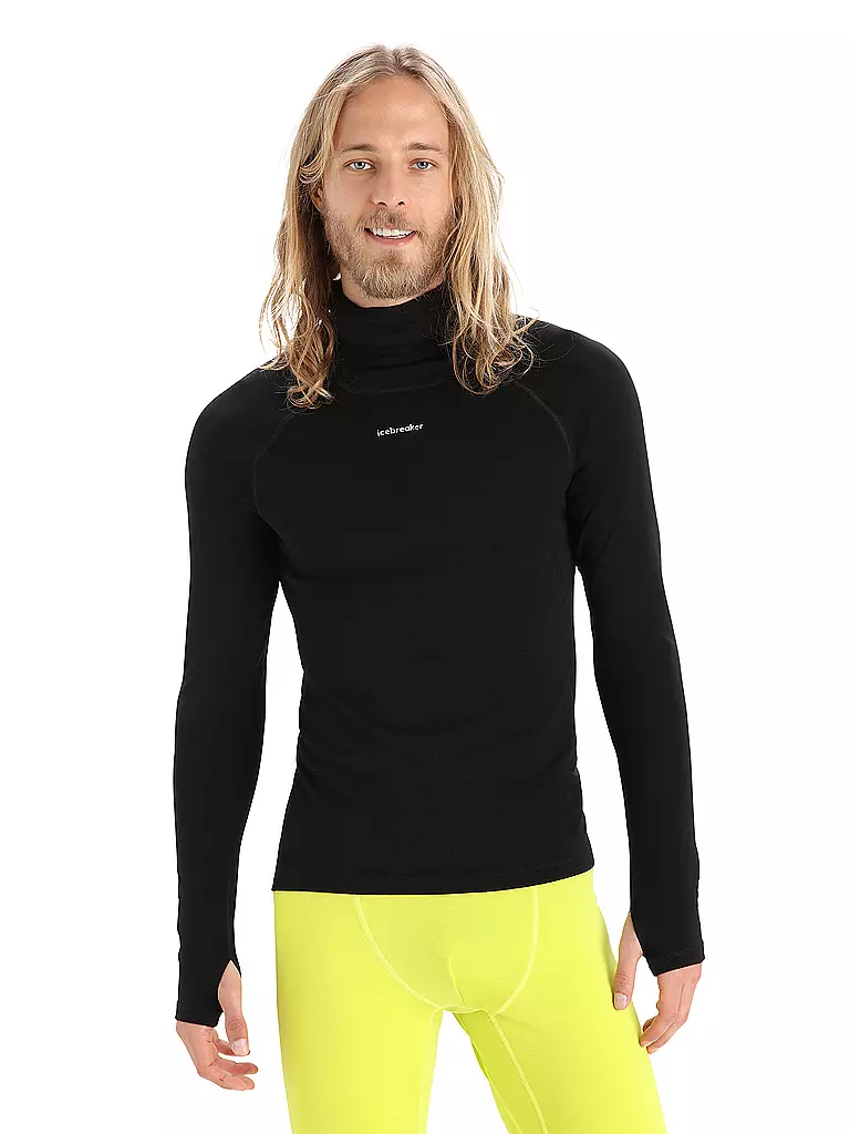 ICEBREAKER | Herren Funktionsshirt 300 MerinoFine™ Rolli | Noir