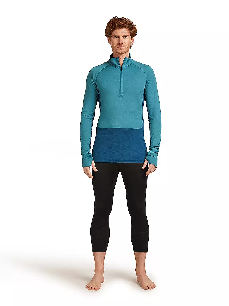 ICEBREAKER | Sous-pull zippé homme 200 Merino ZoneKnit | Pétrole