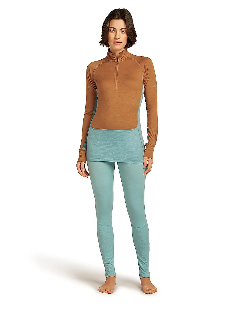 ICEBREAKER | Sous-vêtement zippé 200 ZoneKnit™ Merino pour femme | Marron clair