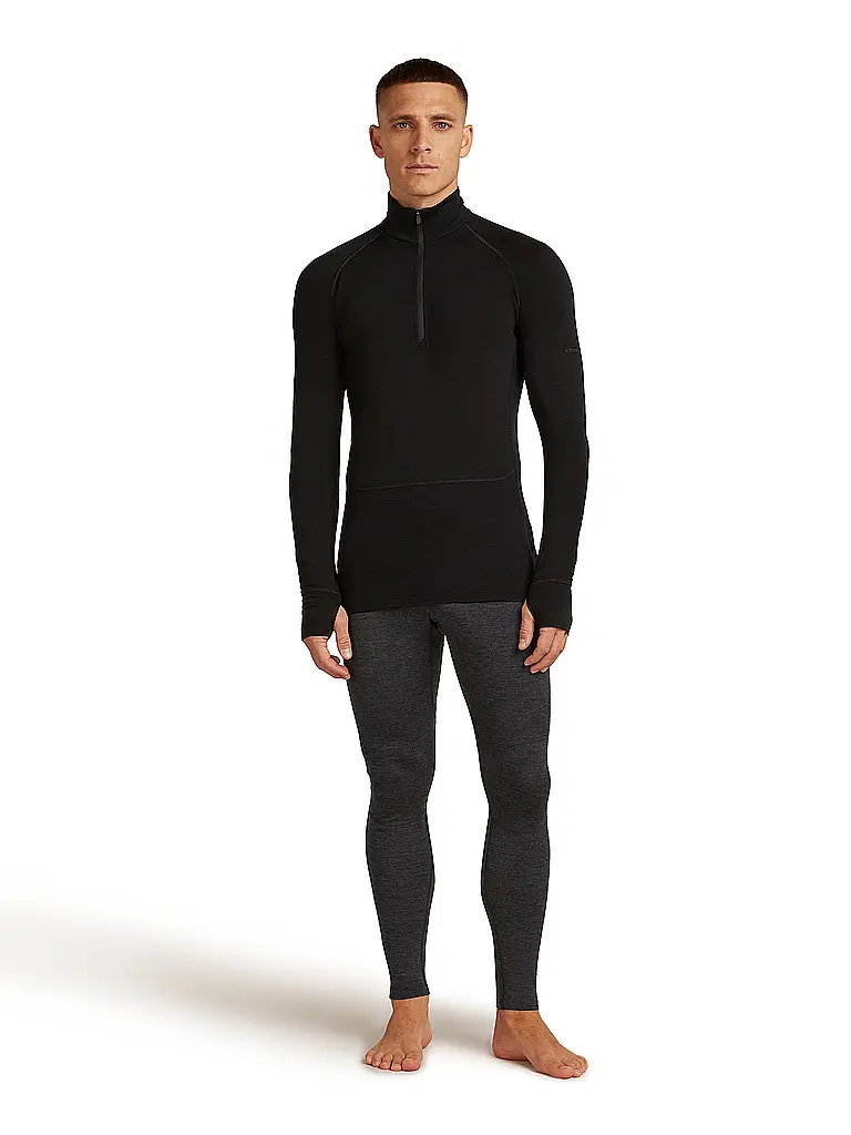 ICEBREAKER | Sous-vêtement zippé homme 200 Merino ZoneKnit | Noir