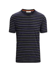 ICEBREAKER | T-shirt de sport à rayures Wave pour homme | Bleu foncé