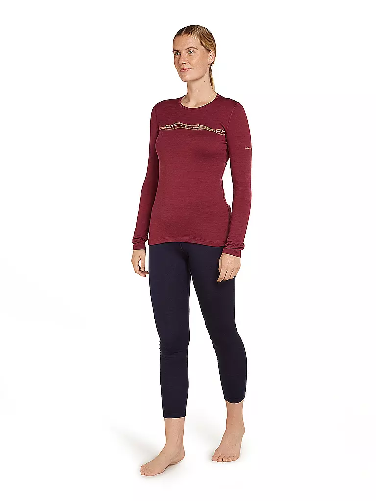 ICEBREAKER | T-shirt de sport femme Mountain Pulse 200 | Rouge foncé