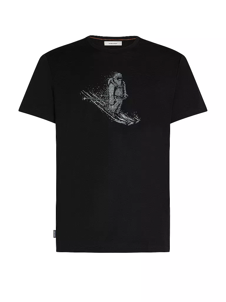ICEBREAKER | T-shirt de sport homme Skiing Yeti 150 Merino imprimé | Noir