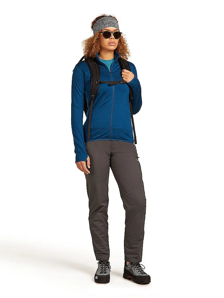ICEBREAKER | Veste polaire femme Real Fleece 300 Merino | Bleu foncé