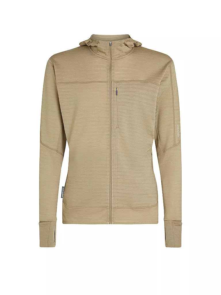 ICEBREAKER | Veste polaire homme Real Fleece 300 Merino à capuche | Beige