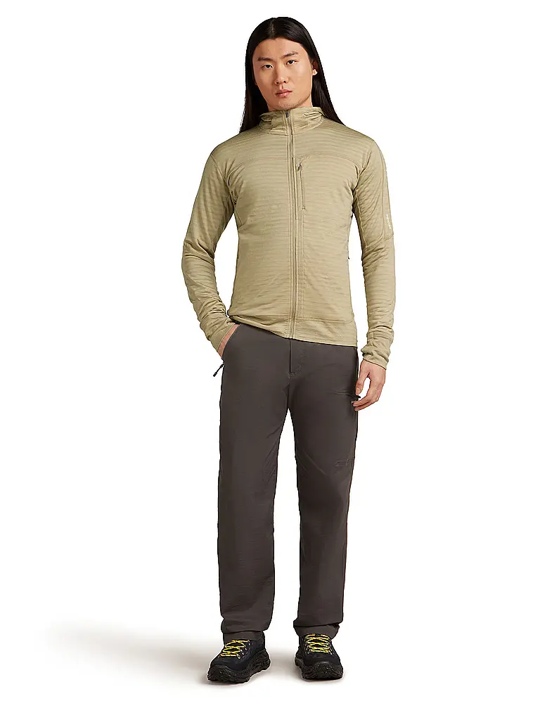 ICEBREAKER | Veste polaire homme Real Fleece 300 Merino à capuche | Beige