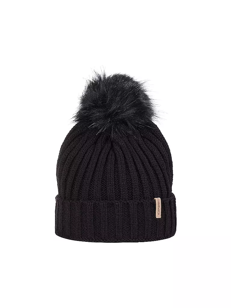 ICEPEAK | Bonnet Femme Hazen à Pompon | Noir