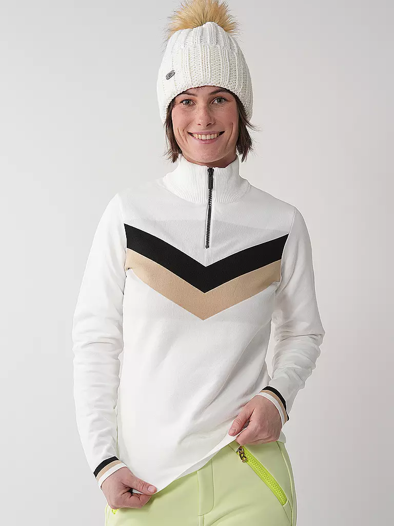 ICEPEAK | Damen Unterzieh Zipshirt Elwell | Blanc