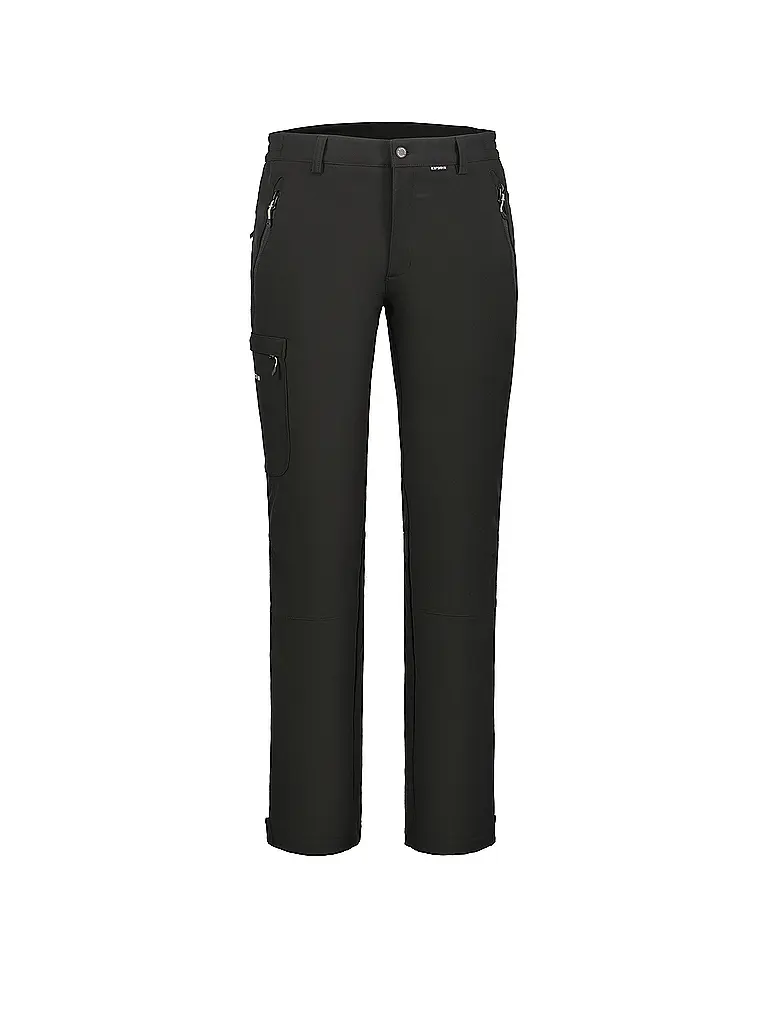 ICEPEAK | Pantalon softshell Bouton pour hommes | Noir