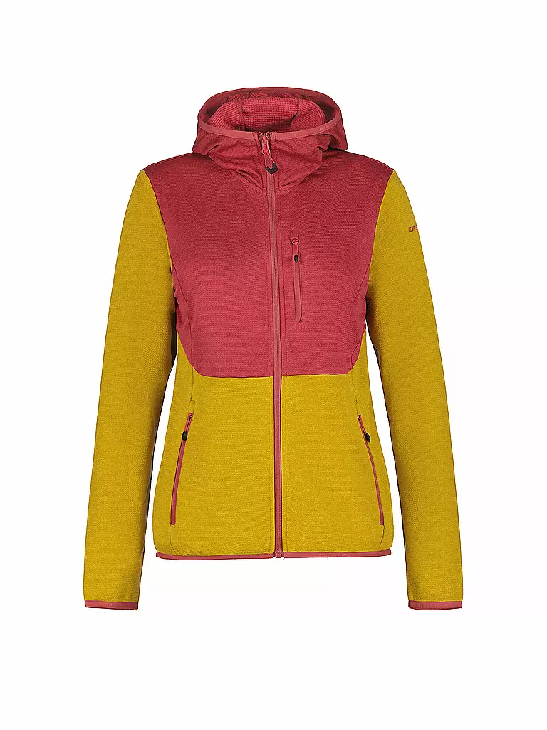 ICEPEAK | Veste polaire à capuche Banks pour femmes | Moutarde