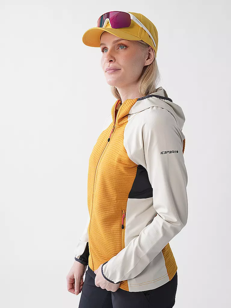 ICEPEAK | Veste polaire à capuche Basile pour femmes | Moutarde