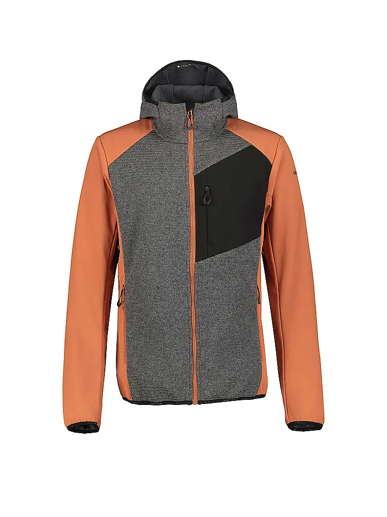 ICEPEAK | Veste polaire de randonnée pour homme Danfort à capuche | Orange