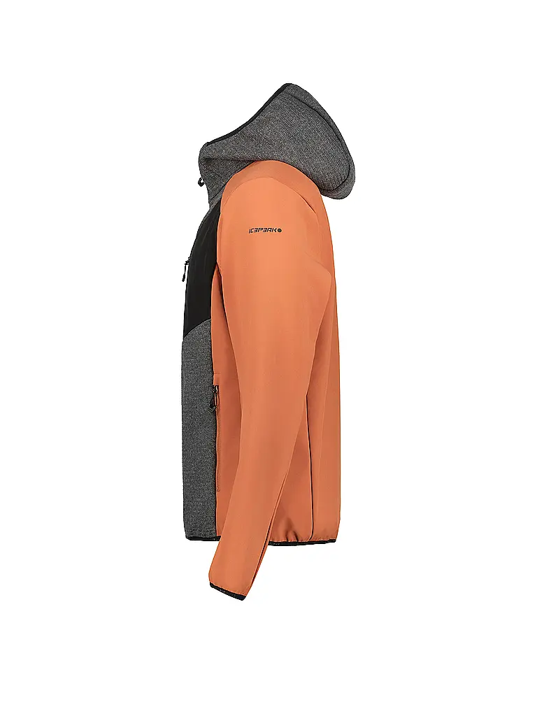 ICEPEAK | Veste polaire de randonnée pour homme Danfort à capuche | Orange