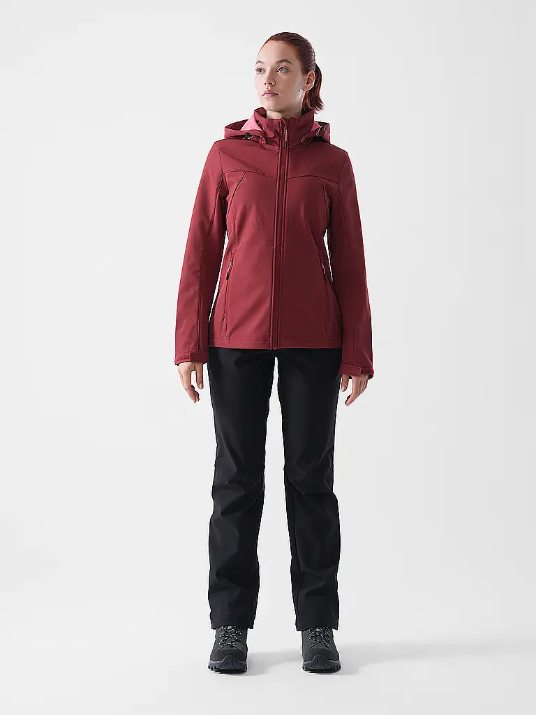 ICEPEAK | Veste softshell pour femme Brenham Uni à capuche | Rouge foncé