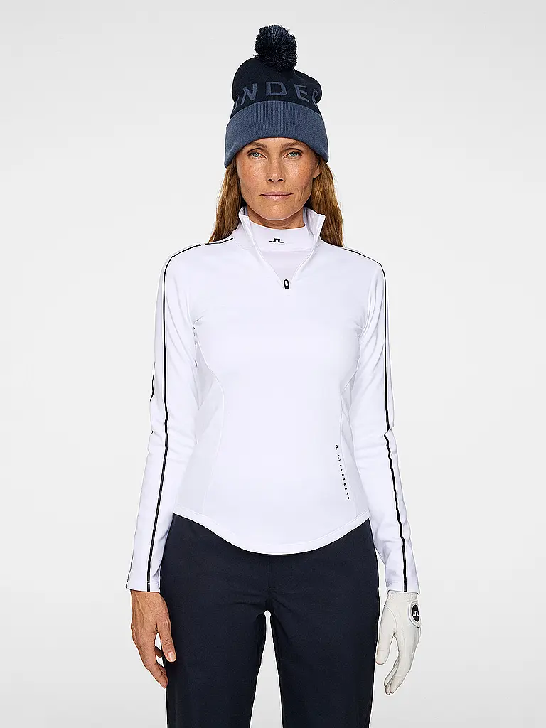 J.LINDEBERG | Sous-pull zippé pour femme Nefe Quarter Zip Mid Layer | Blanc
