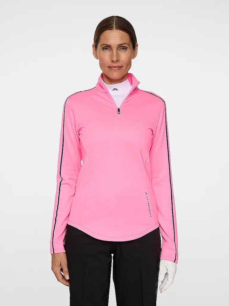 J.LINDEBERG | Sous-pull zippé pour femme Nefe Quarter Zip Mid Layer | Rose vif