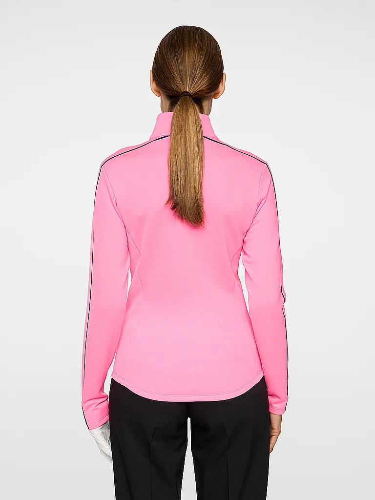 J.LINDEBERG | Sous-pull zippé pour femme Nefe Quarter Zip Mid Layer | Rose vif