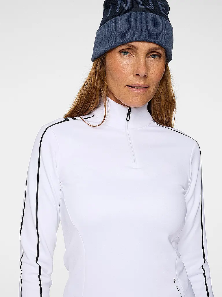 J.LINDEBERG | Sous-pull zippé pour femme Nefe Quarter Zip Mid Layer | Blanc