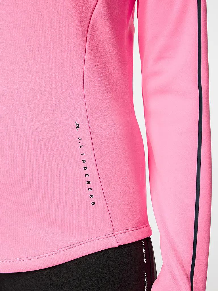 J.LINDEBERG | Sous-pull zippé pour femme Nefe Quarter Zip Mid Layer | Rose vif