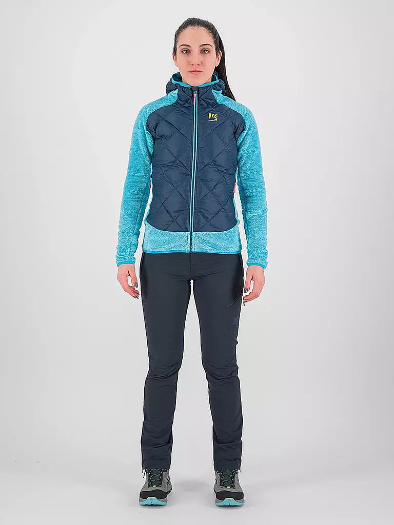 KARPOS | Damen Iso Hybridjacke Marmarole Hoodie | Bleu foncé