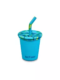 KLEAN KANTEEN | Gobelet en acier inoxydable Kid Cup 296 ml avec couvercle et paille | Bleu