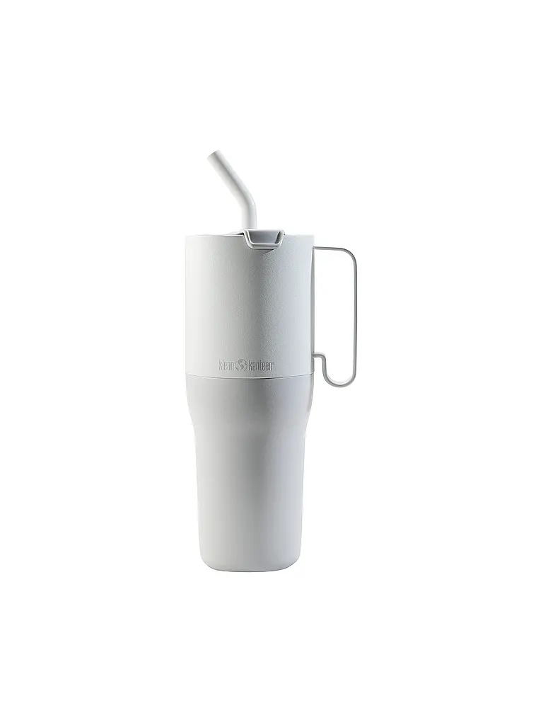 KLEAN KANTEEN | Gobelet isotherme Rise Tumbler 1064ml avec couvercle à rabat et paille en acier inoxydable | Gris clair