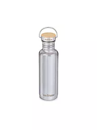 KLEAN KANTEEN | Gourde en acier inoxydable Reflect 800ml Bouchon à vis en bambou Acier inoxydable poli miroir | Argent