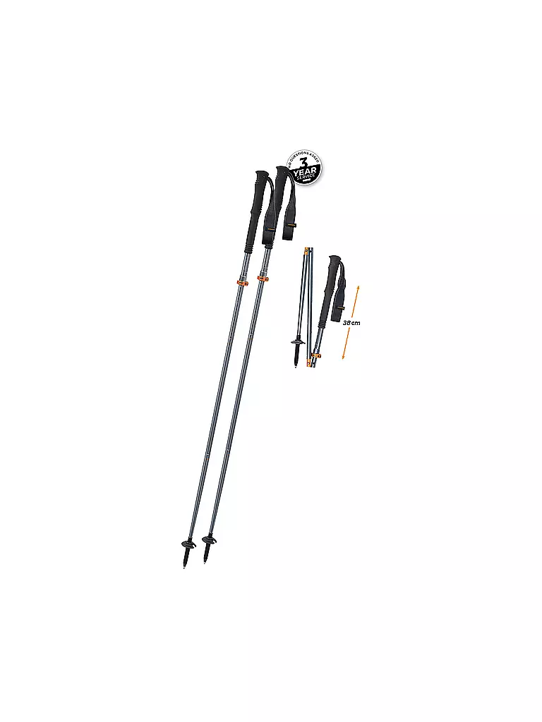 KOMPERDELL | Bâton de randonnée pour femmes FX Lite TI Vario Compact | Noir