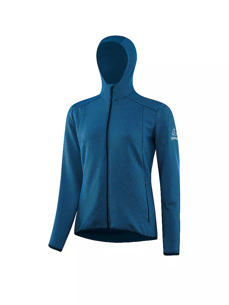 LÖFFLER | Damen Laufhoodie transtex® 3D Cube FZ | Bleu
