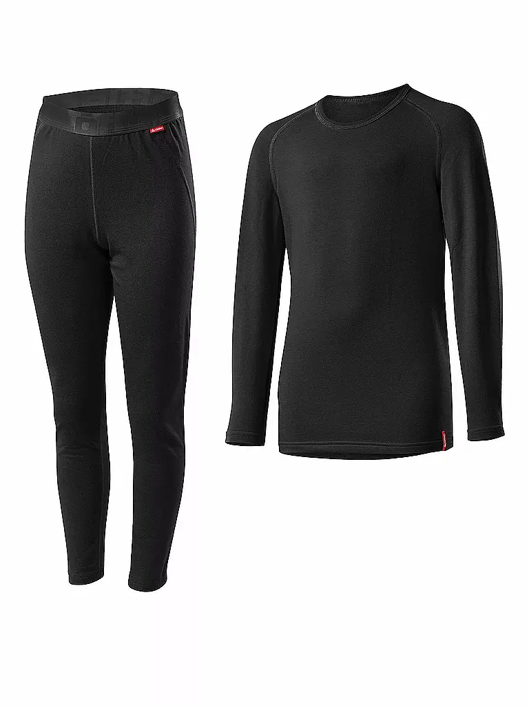 LÖFFLER | Ensemble de sous-vêtements fonctionnels pour enfants TRANSTEX® WARM | Noir