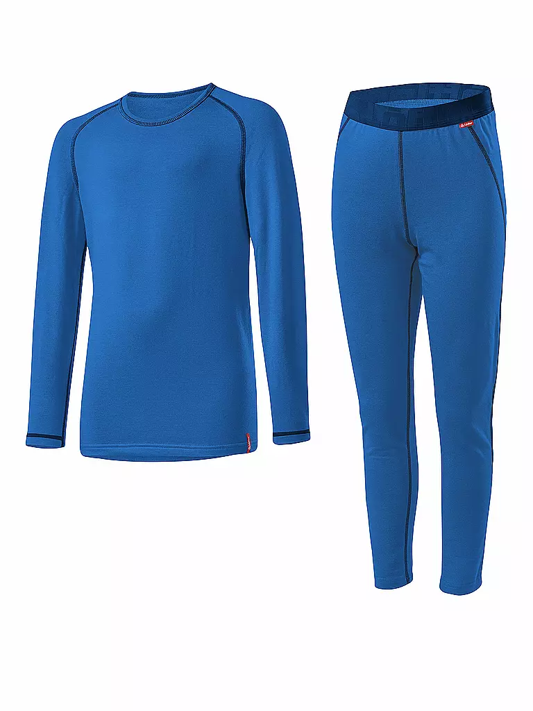 LÖFFLER | Ensemble de sous-vêtements fonctionnels pour enfants TRANSTEX® WARM | Bleu