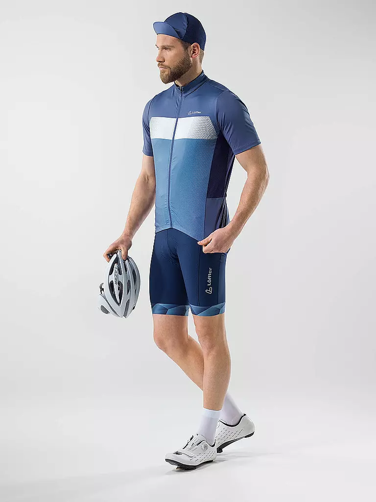 LÖFFLER | Herren Radtrikot Grady Mid FZ | Bleu foncé