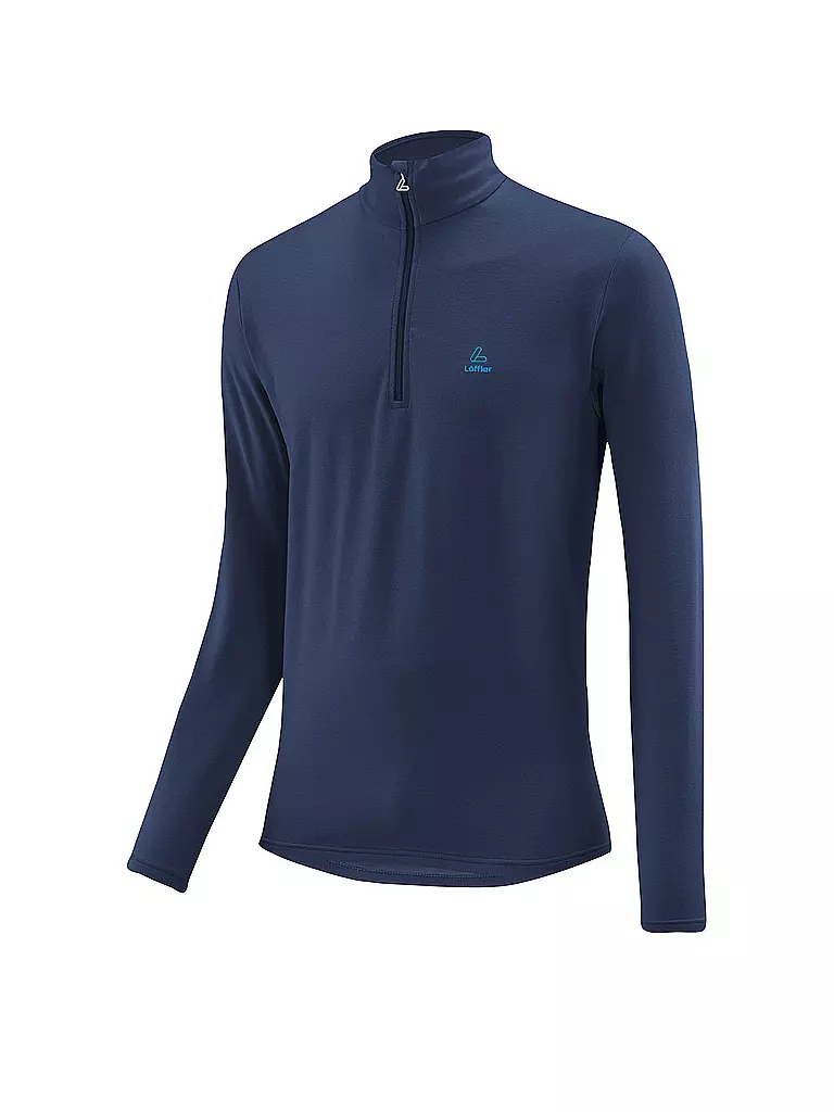 LÖFFLER | Pull Basic CF TRANSTEX® pour hommes | Bleu foncé