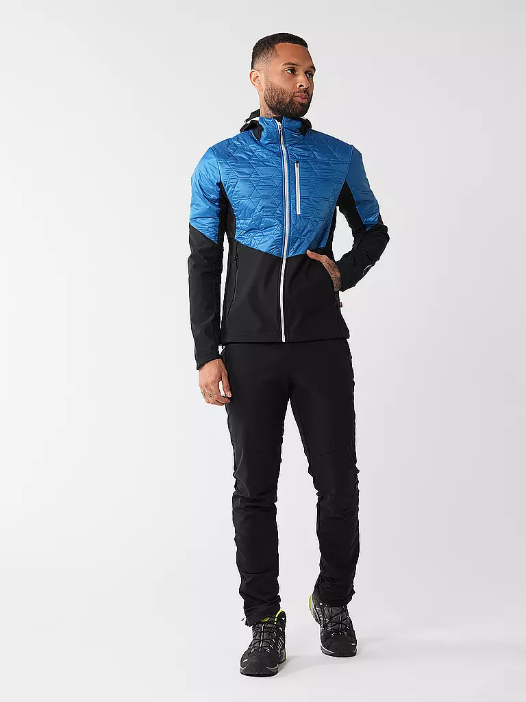 LÖFFLER | Veste de ski de fond à capuche Bruce pour hommes | Bleu