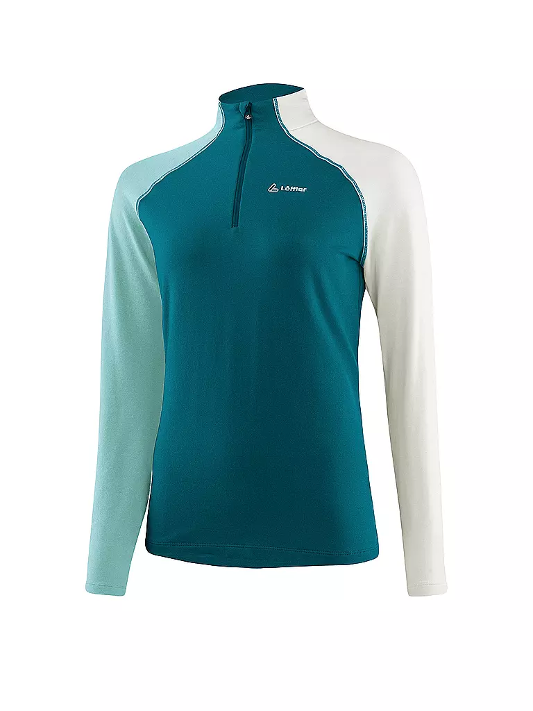LÖFFLER | Zipshirt de sous-vêtement pour femmes TRANSTEX® Coblo | Pétrole