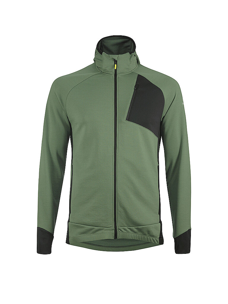 Löffler Veste polaire de ski de fonds Tech-Merino à capuche olive 56